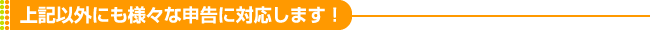 上記以外にも様々な申告に対応します！