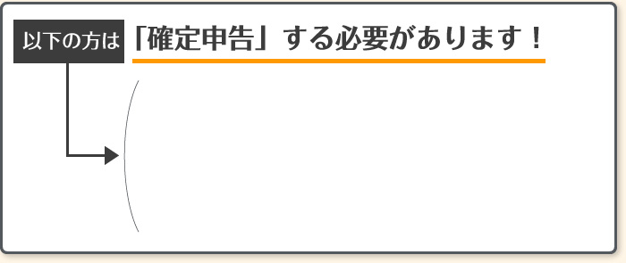 以下の方は「確定申告」する必要があります！